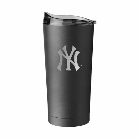 LOGO BRANDS New York Yankees 20oz Etch Black Powder Coat Tumbler 520-S20PT-BLK-9